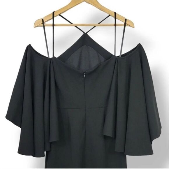 NEW Alexia Admor Statement Flutter-sleeve Cold Shoulder Dress in Black Size 4 - Picture 7 of 12